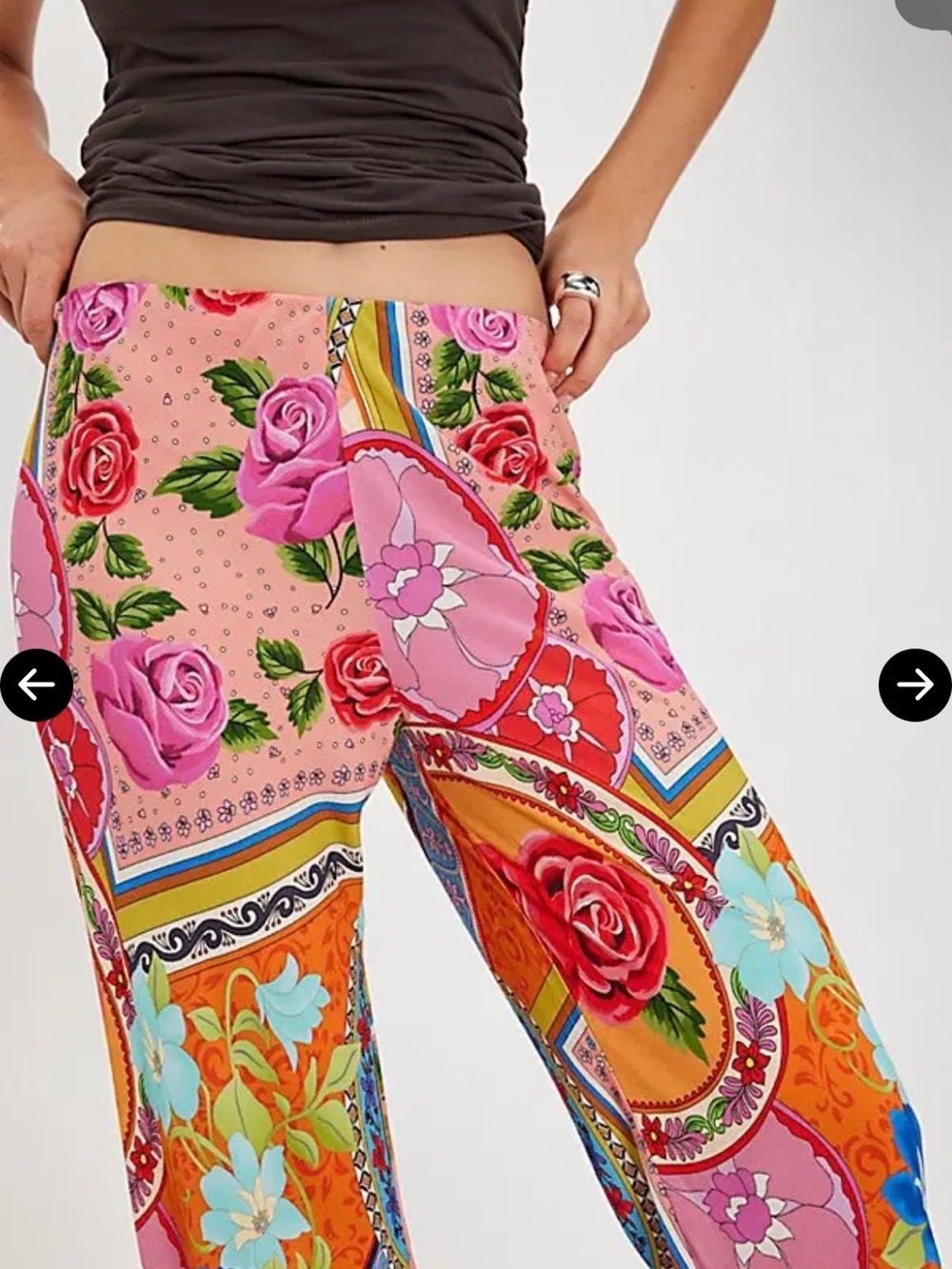 Spell Aphrodite Bias Pants Floral Patchwork Wide-Leg Pants 3x (US 14) NWT